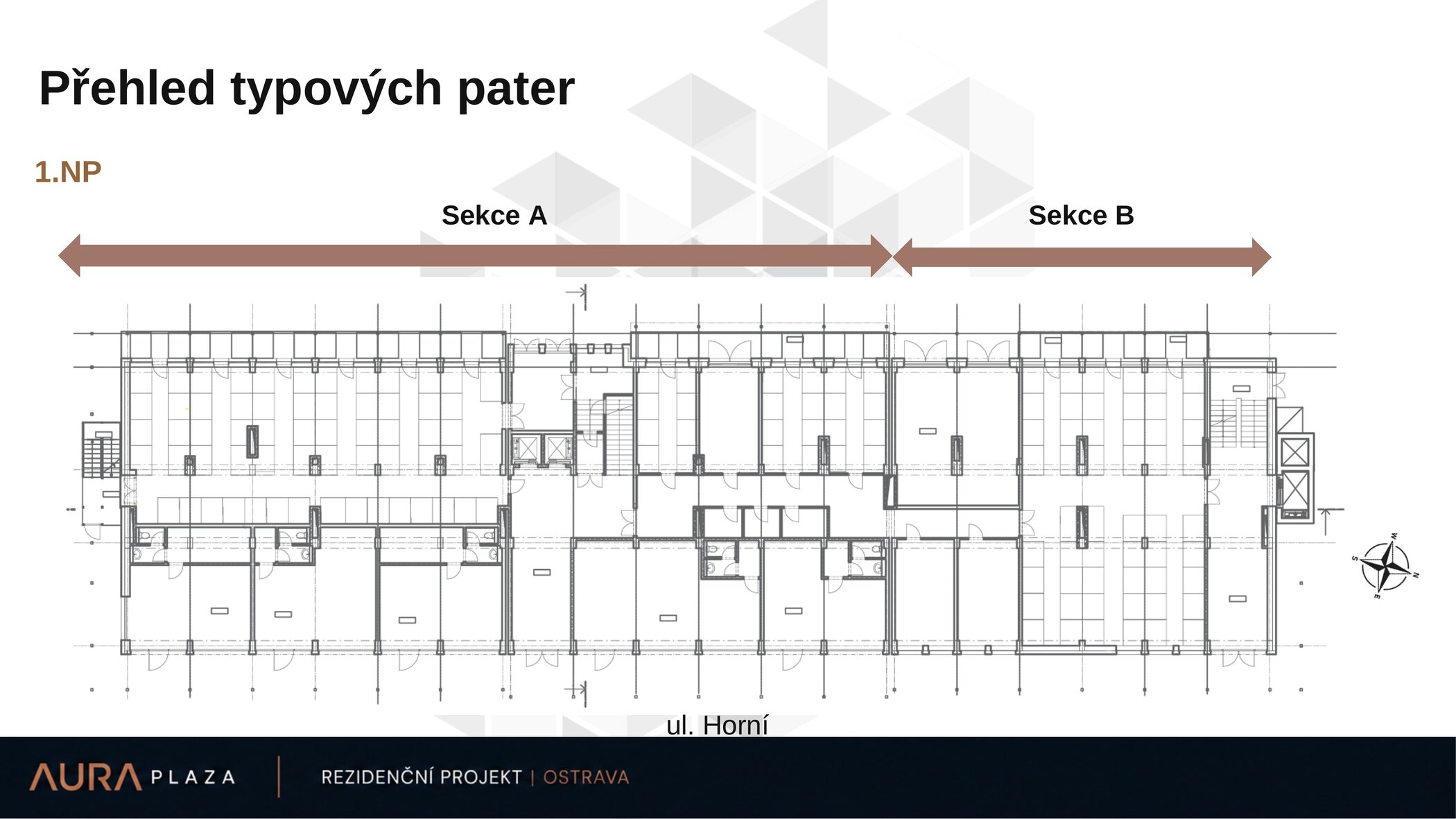 Přehled typových pater — 1.NP