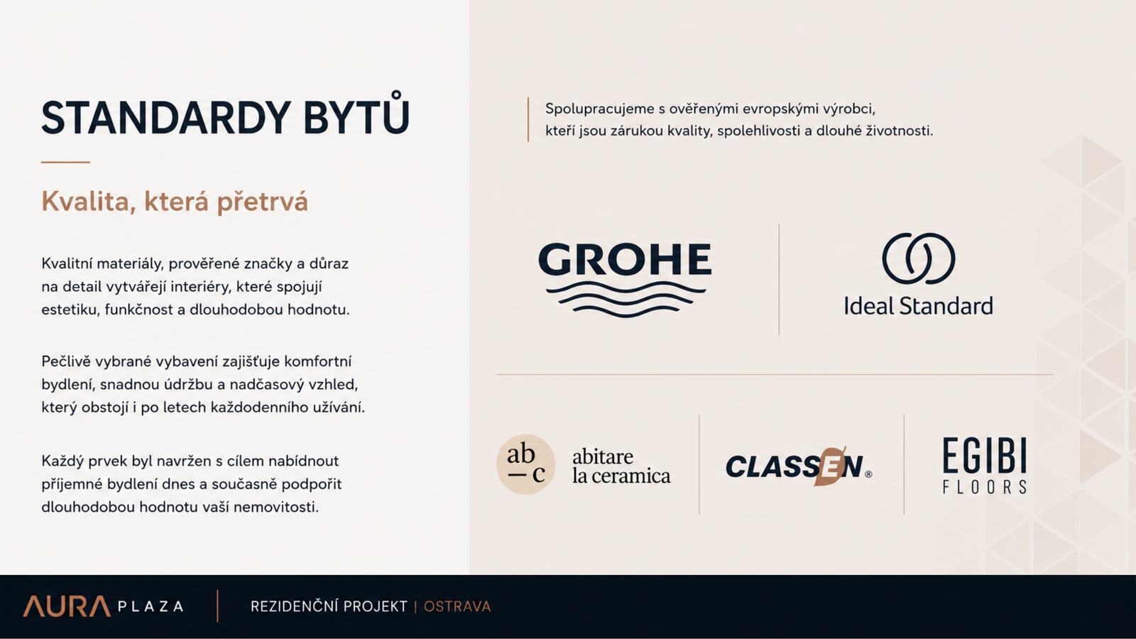 Standardy bytů — dveře, Grohe, Ideal Standard